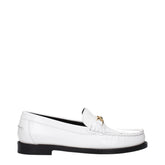 Versace White Leather Slip-On Loafers