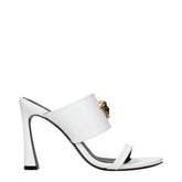 Versace White Leather Stiletto Heel Sandals - EU36/US6