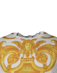Versace White Medusa Print Cotton Crew Neck T-shirt - T-Shirts