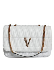Versace White Mini Nappa Leather Crossbody Shoulder Bag - Cross Body Bags