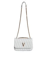Versace White Mini Nappa Leather Crossbody Shoulder Bag - Cross Body Bags