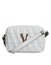 Versace White Quilted Nappa Leather Crossbody Shoulder Bag - Cross Body Bags