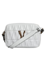 Versace White Quilted Nappa Leather Crossbody Shoulder Bag - Cross Body Bags