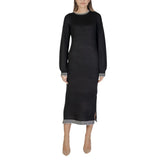Vila Clothes Black Polyester Midi