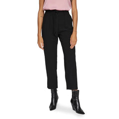 Vila Clothes Black Viscose Cropped Pant - IT36|XXS