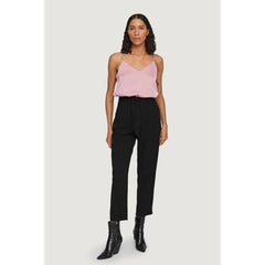 Vila Clothes Black Viscose Cropped Pant - IT36|XXS