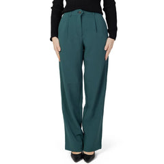 Vila Clothes Green Recycled Polyester Pant - IT36|XXS