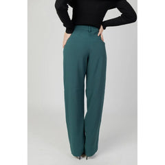 Vila Clothes Green Recycled Polyester Pant - IT36|XXS