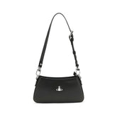 Vivienne Westwood Black Calf Leather Bos Taurus Shoulder Bag