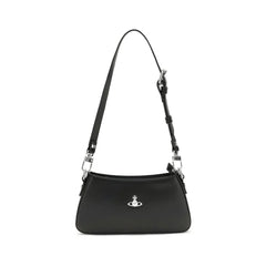 Vivienne Westwood Black Calf Leather Bos Taurus Shoulder Bag