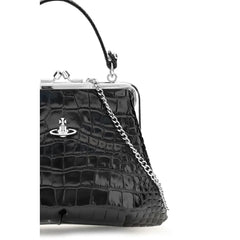 Vivienne Westwood Black Calf Leather Bos Taurus Shoulder Bag