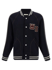 WALES BONNER Blue Virgin Wool Bomber - XL