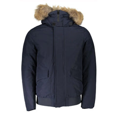 Woolrich Blue Cotton Men’s Jacket with Removable Hood - XXL - Parkas