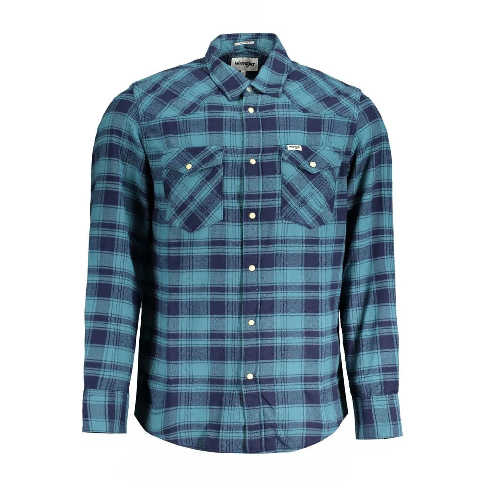 Wrangler Blue Cotton Shirt - Shirts