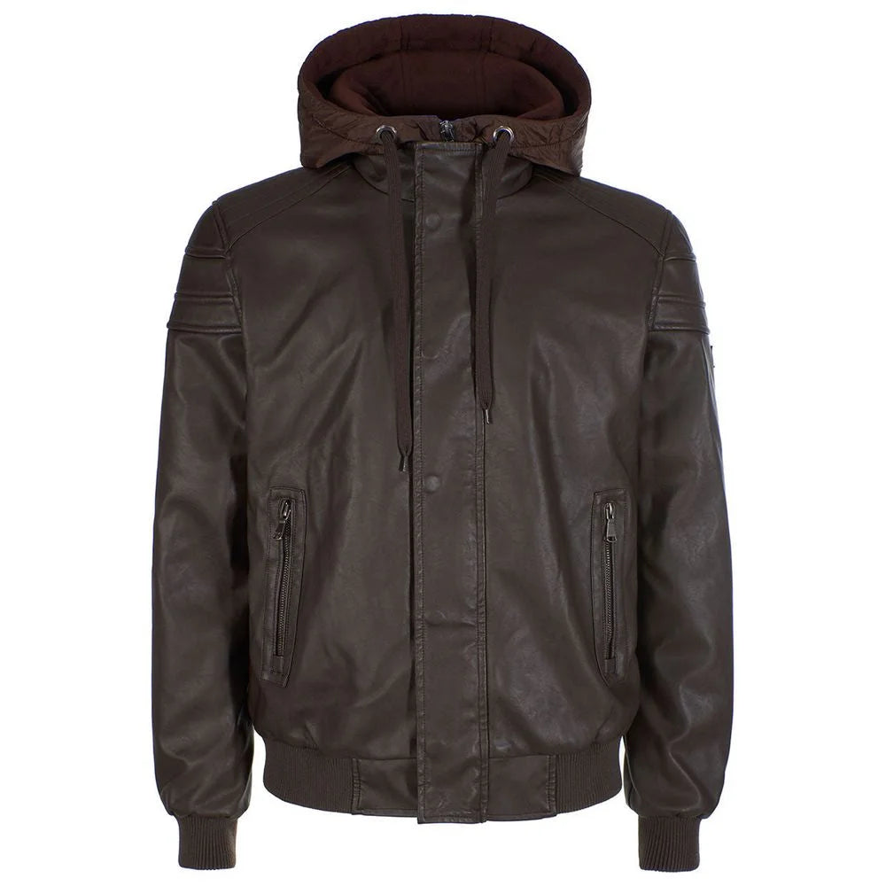Yes Zee Brown Polyethylene Men’s Jacket - Bomber Jackets