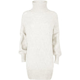 Yes Zee White Marabou Women Dress - L - Dresses