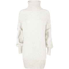 Yes Zee White Marabou Women Dress - L - Dresses