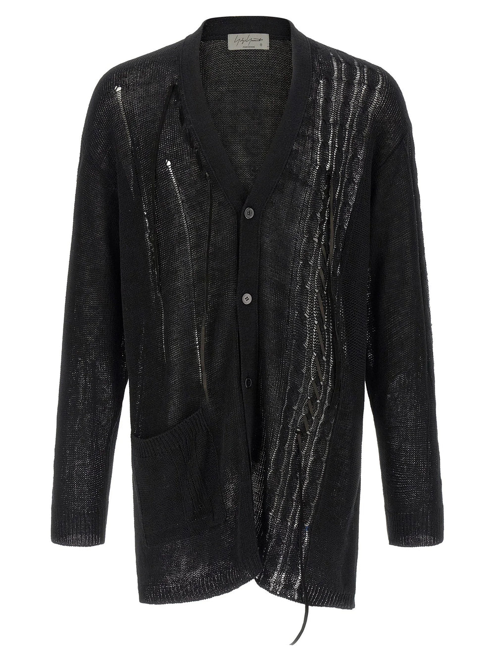 Yohji Yamamoto Black Linen Cardigan - 3