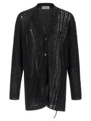 Yohji Yamamoto Black Linen Cardigan - 3
