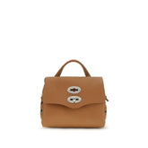 Zanellato beige calf leather Bos Taurus shoulder bag featuring a structured silhouette and signature metallic hardware.