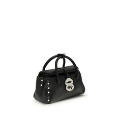 Bolsa de couro de bezerro preto Zanellato Bos Taurus