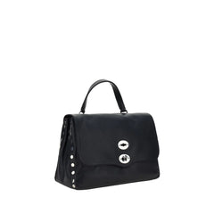 Zanellato Black Calf Leather Bos Taurus Shoulder Bag