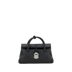Bolsa de Ombro de Couro Vaca Preta Zanellato Bos Taurus