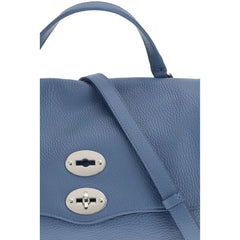 Zanellato Blue Calf Leather Bos Taurus Shoulder Bag