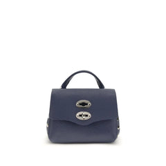 Zanellato Blue Calf Leather Bos Taurus Shoulder Bag