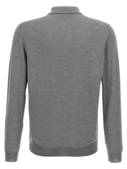 ZANONE Gray Cashmere Polo Shirt
