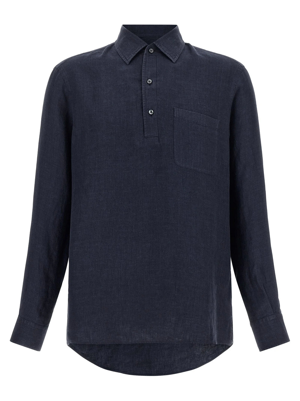 ZEGNA Blue Linen Polo Shirt - XL