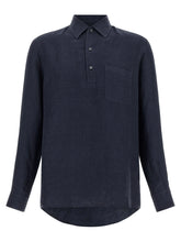 ZEGNA Blue Linen Polo Shirt - XL