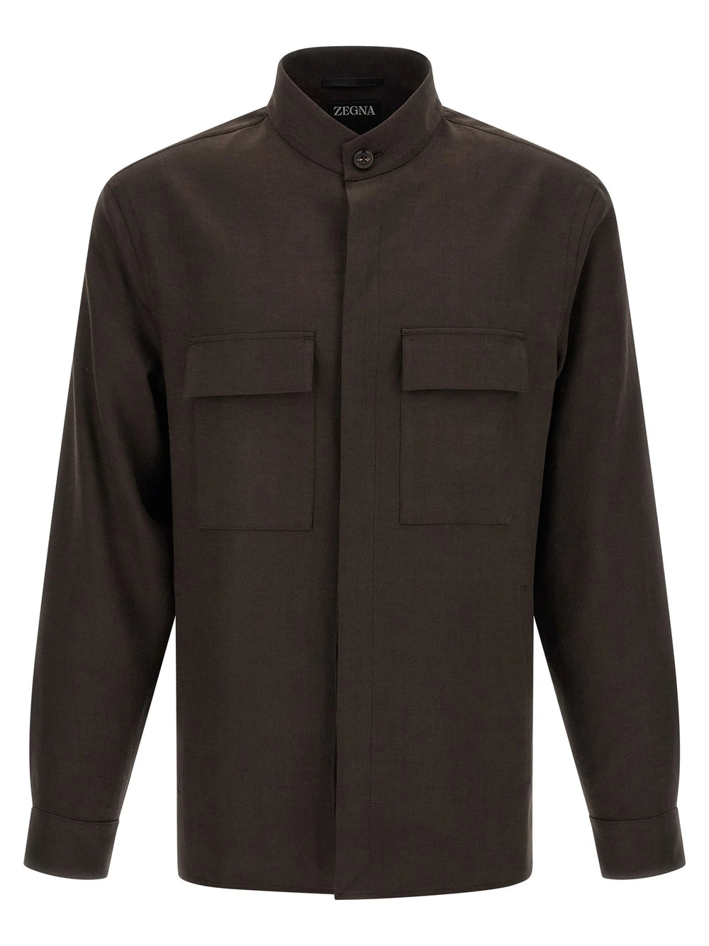 ZEGNA Brown Linen Blouse - M