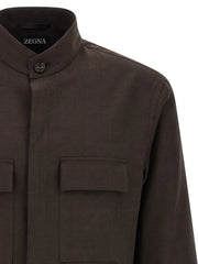 ZEGNA Brown Linen Blouse - M