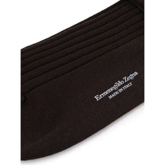 ZEGNA Brown Wool Sock - Crew Socks