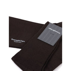 ZEGNA Brown Wool Sock - Crew Socks