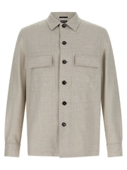 ZEGNA Gray Linen Blouse