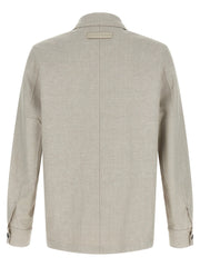 ZEGNA Gray Linen Blouse