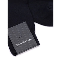 ZEGNA Navy Blue Wool Sock - 39-40 - Crew Socks