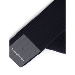 ZEGNA Navy Blue Wool Sock - Crew Socks