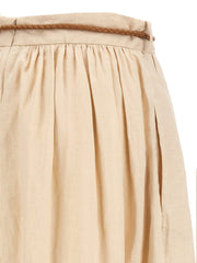 Zimmermann Beige Linen Midi Skirt - 1