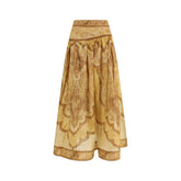 Zimmermann Bicolor Cotton Long Skirt - Skirts