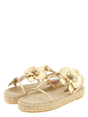 Zimmermann Gold Leather Flat Sandals