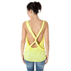 Zuelements Yellow Viscose Women Top - S - Tank Tops