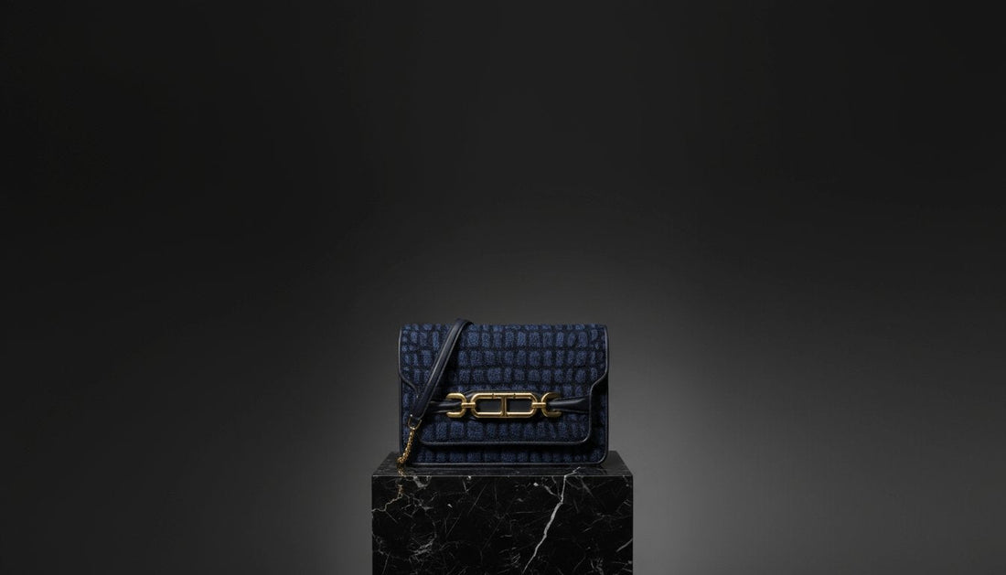 Tom Ford Blue Fabric Clutch Bag Italian Silk Luxury