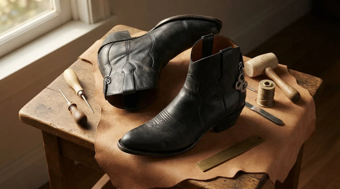 Comme Des Garçons Black Cowhide Chelsea Boots: Texas
