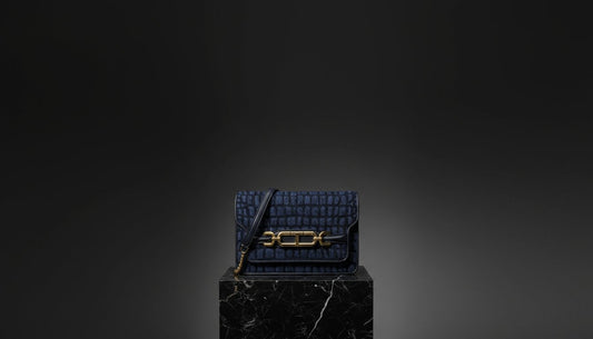 Tom Ford Blue Fabric Clutch Bag Italian Silk Luxury