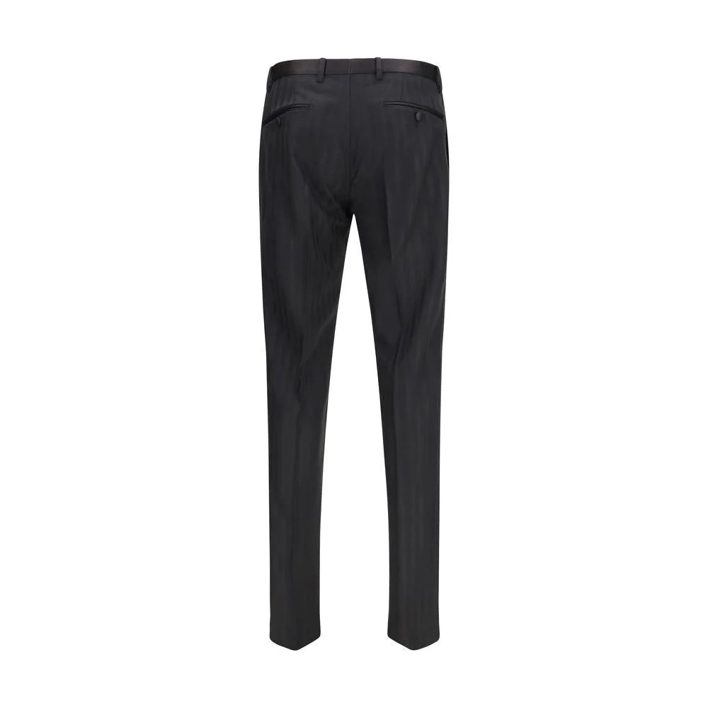 Dolce & Gabbana Black Fleece Wool Casual Pants - IT46 | S