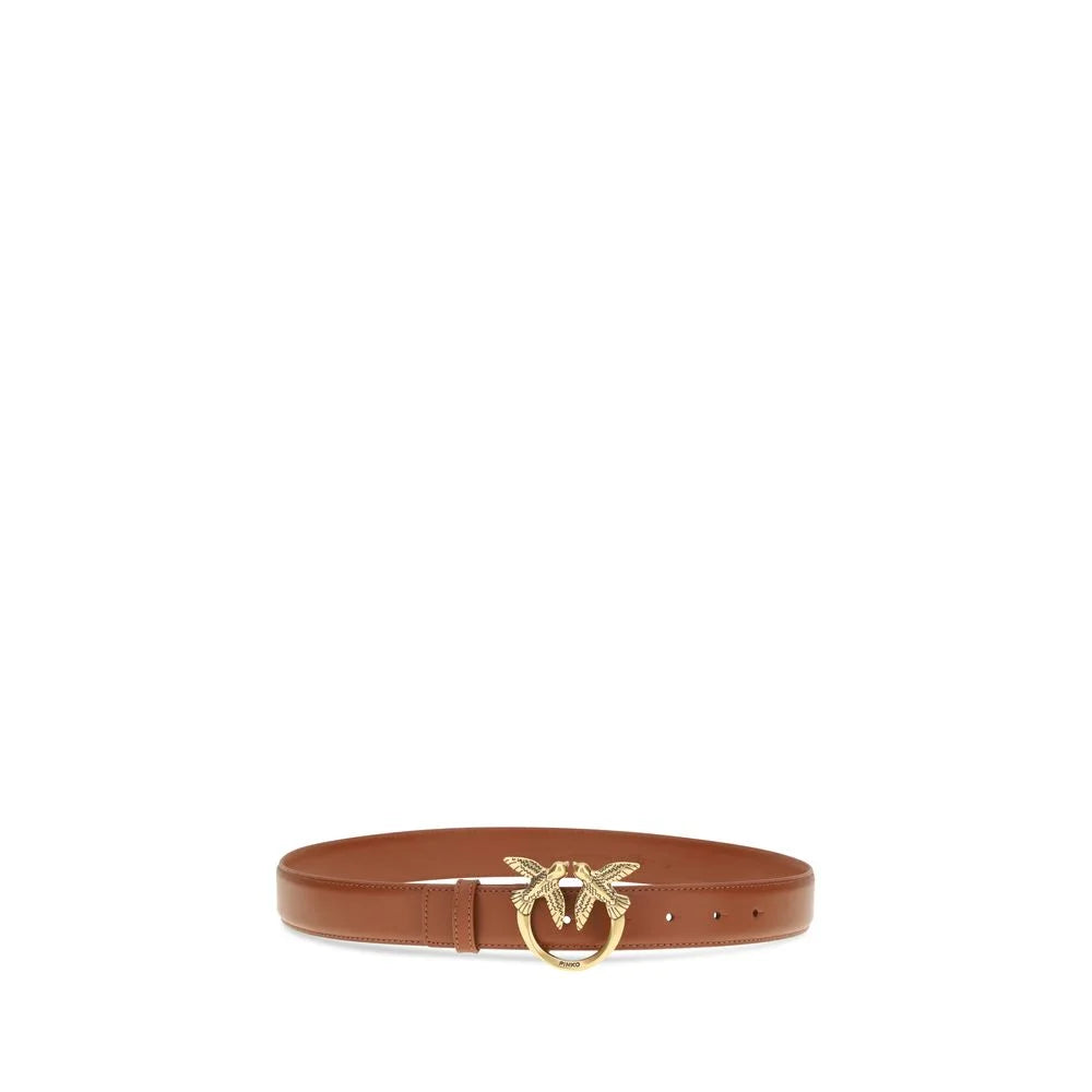 PINKO Brown Calf Leather Bos Taurus Regular Belt
