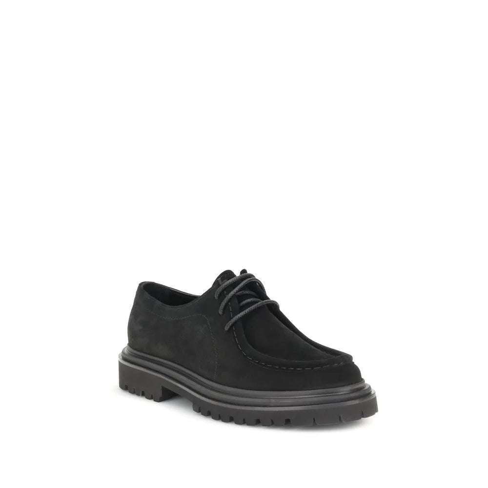 Dolce & Gabbana Black Crust Leather Oxfords And Derbies